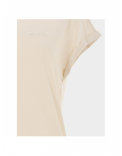 T-shirt loose frei logo beige femme - Only Play