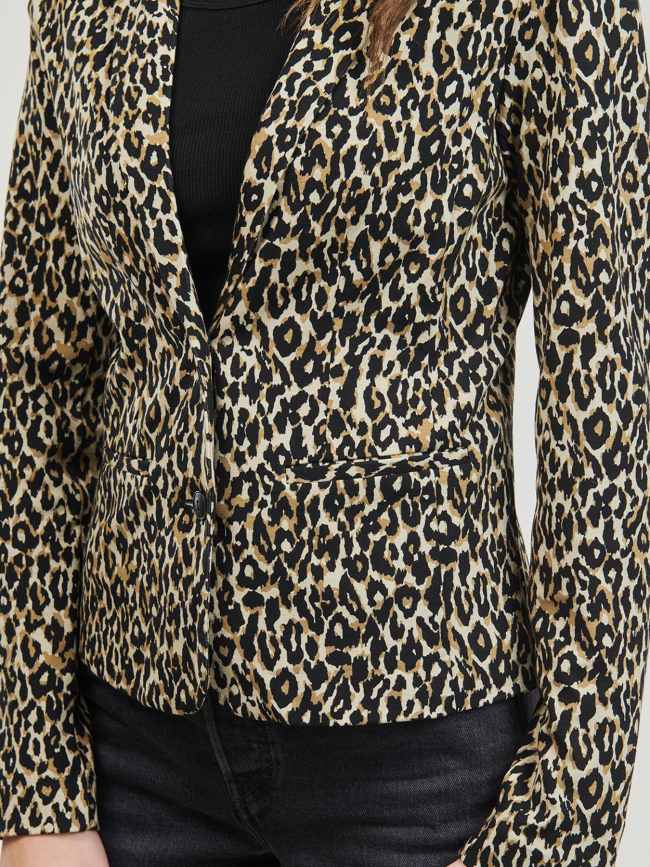 Veste blazer pop trash léopard marron noir femme - Only