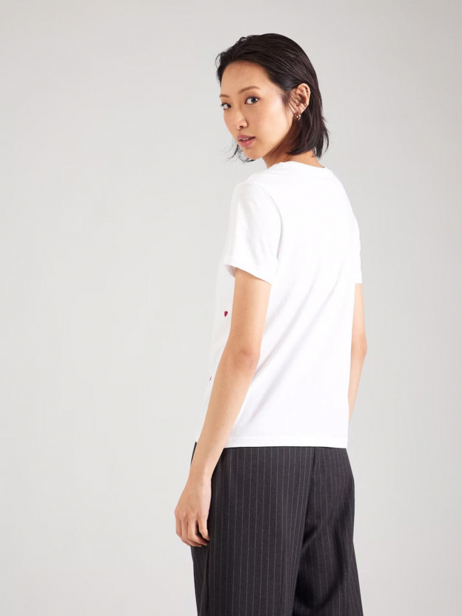 T-shirt coeur brodé ketty blanc femme - Only