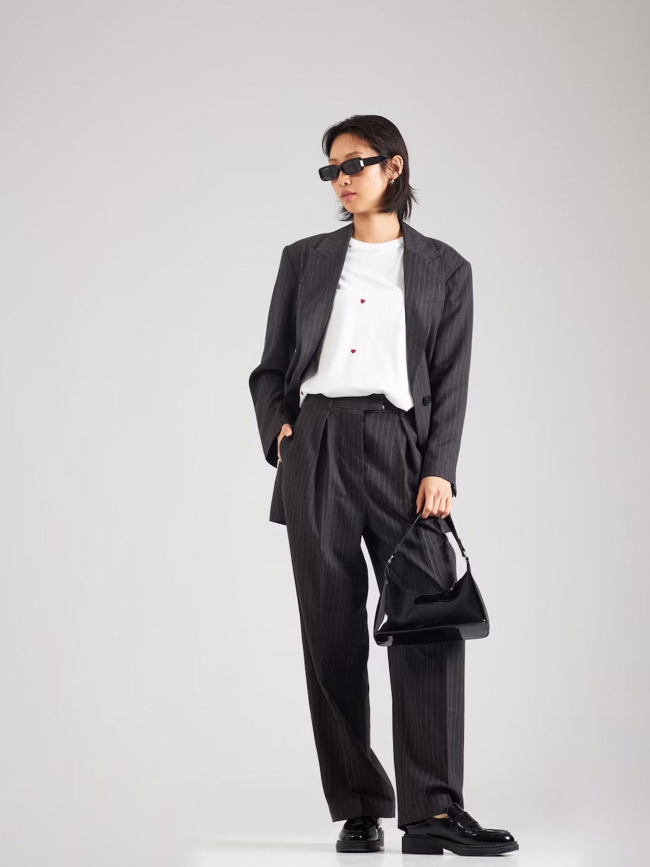 T-shirt coeur brodé ketty blanc femme - Only