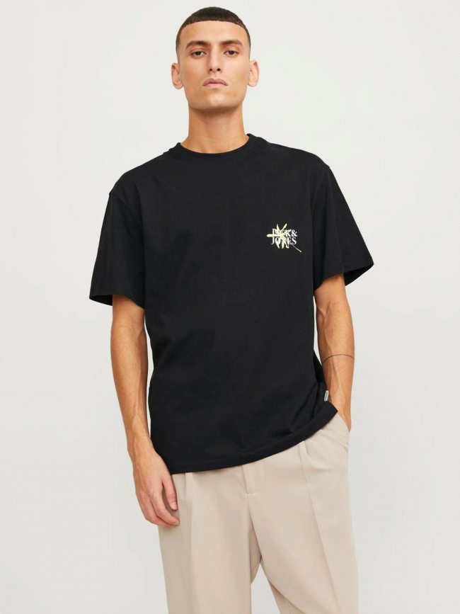 T-shirt lafayette flower noir homme - Jack & Jones