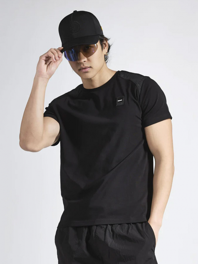 T-shirt osaka bi-matière noir homme - Double Hood