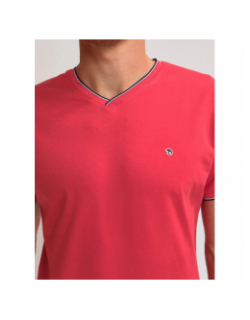 T-shirt col v tarak rouge homme - Benson & Cherry