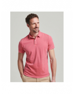 Polo uni jersey rouge homme - Superdry