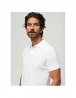 Polo uni pique optic blanc homme - Superdry