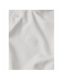 Polo uni pique optic blanc homme - Superdry