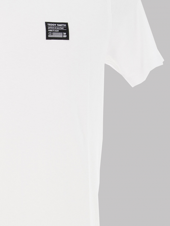 T-shirt uni rec logo blanc garçon - Teddy Smith