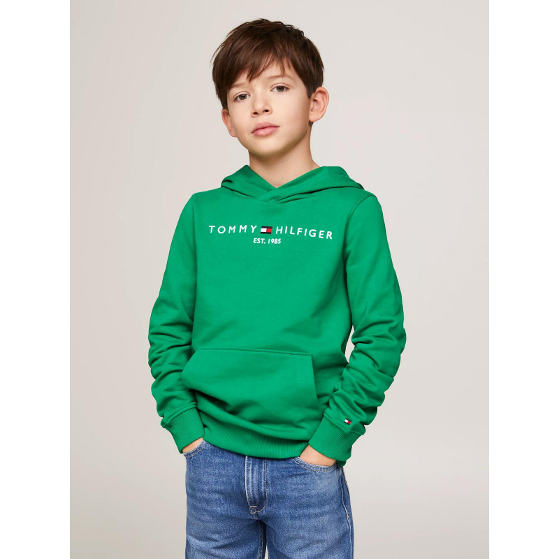 Sweat à capuche essential logo vert enfant -Tommy Hilfiger