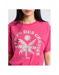 T-shirt cassio strass rose femme - Le Temps Des Cerises