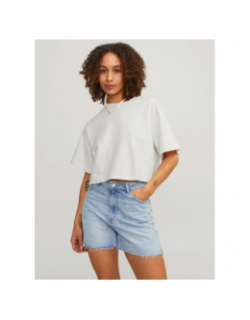 T-shirt crop linie beige femme - JJXX