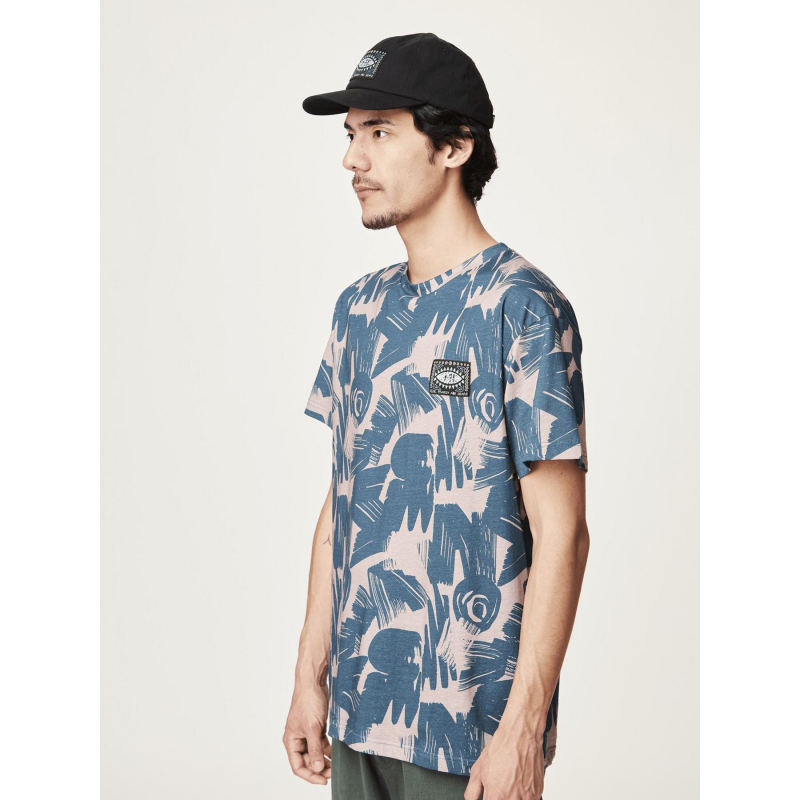 T-shirt imprimés slab pacific coast bleu rose homme - Picture