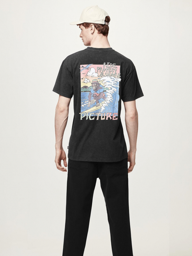 T-shirt tsunami noir homme - Picture