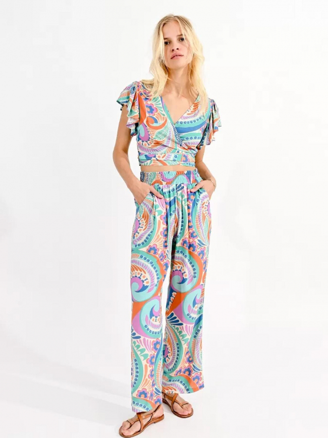 Pantalon fluide woven multicolore femme - Molly Bracken