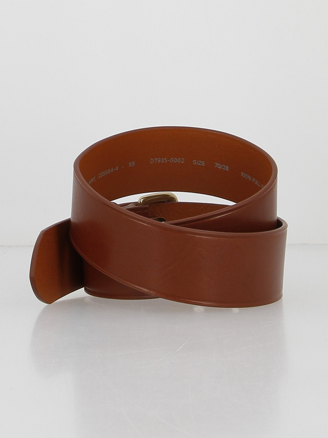 Ceinture cuir large width double boucle marron femme - Levi's