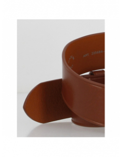 Ceinture cuir large width double boucle marron femme - Levi's