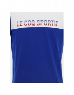 T-shirt logo tricolore bleu et blanc - Le Coq Sportif