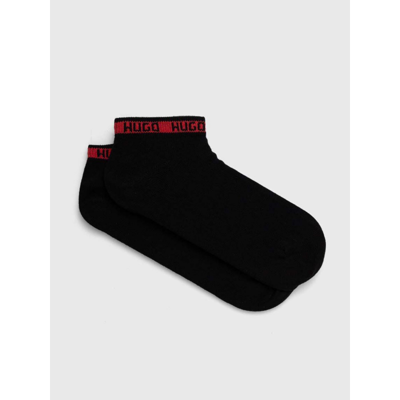 Pack 2 paires de chaussettes logo tape noir homme - Hugo