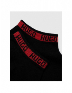 Pack 2 paires de chaussettes logo tape noir homme - Hugo