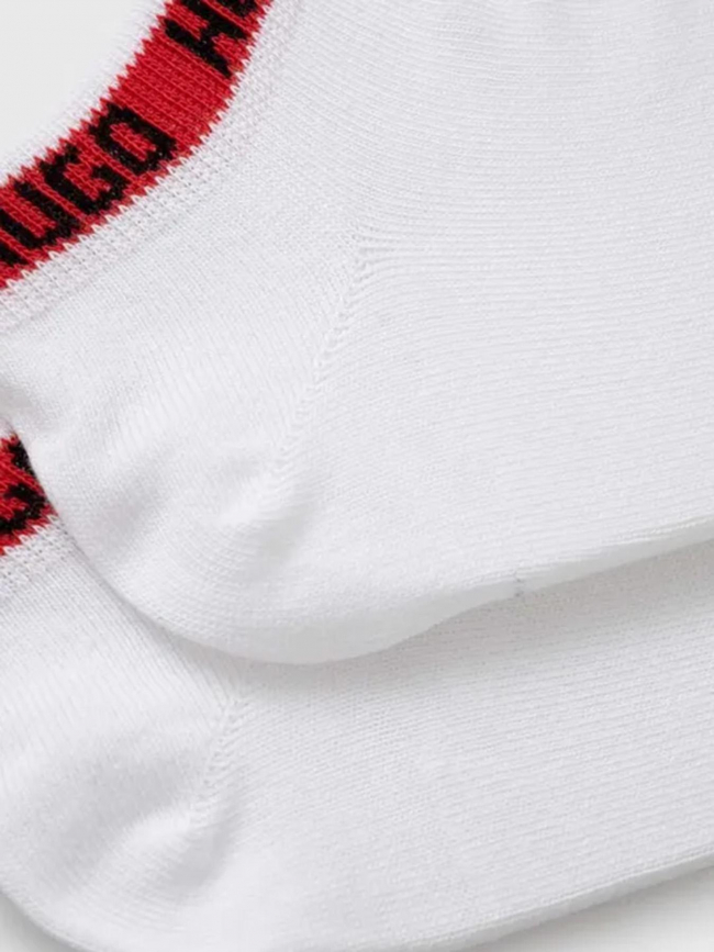 Pack 2 paires de chaussettes logo tape blanc homme - Hugo