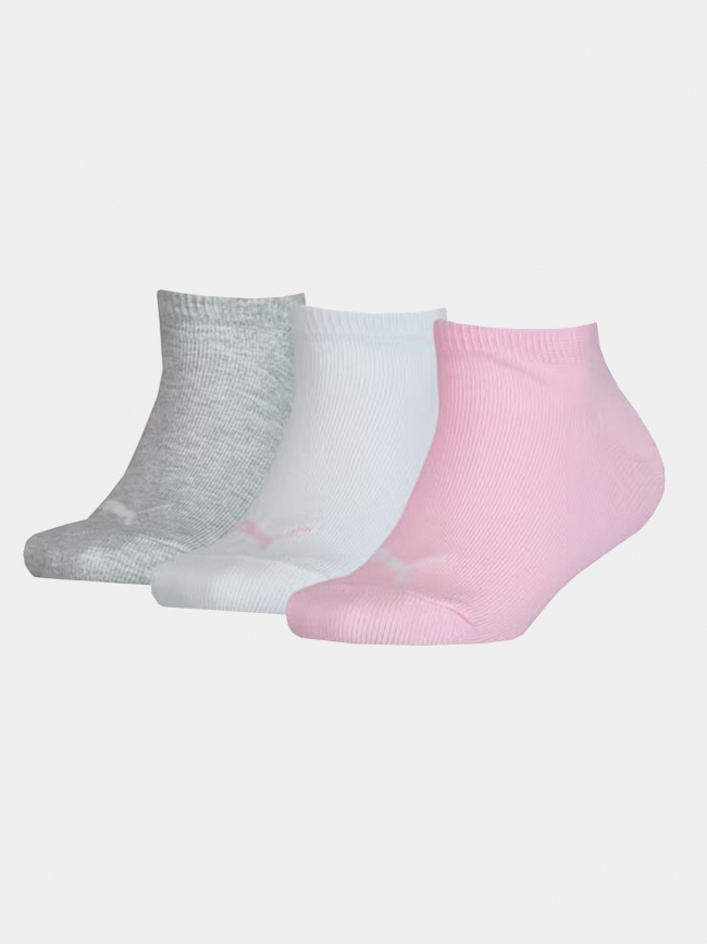 3 paires de chaussettes invisibles rose blanc enfant - Puma