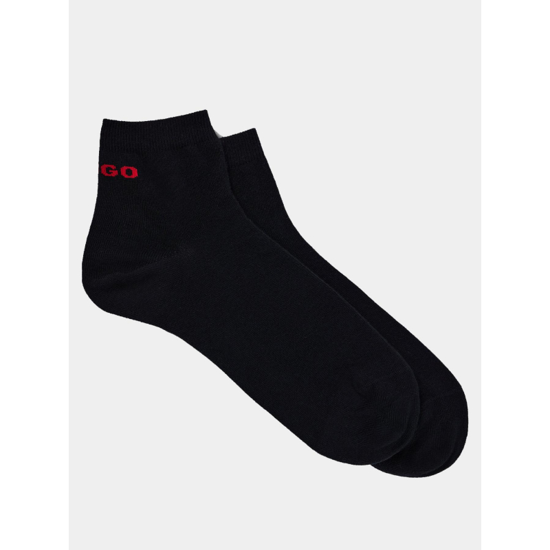 Pack 2 paires de chaussettes logo noir homme - Hugo