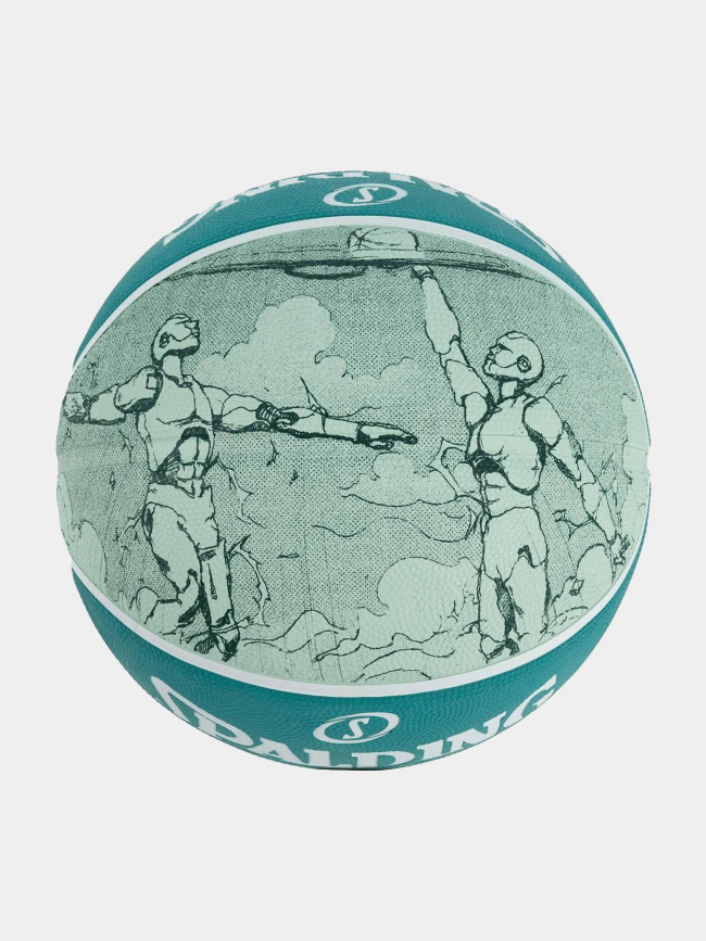Ballon de basketball sketch crack 7 bleu - Spalding