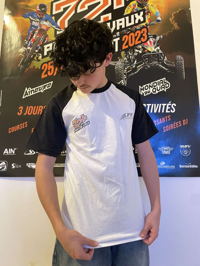 T-shirt PR Racing Club x 72h Pont de Vaux blanc noir