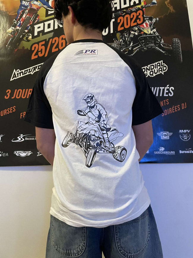 T-shirt PR Racing Club x 72h Pont de Vaux blanc noir