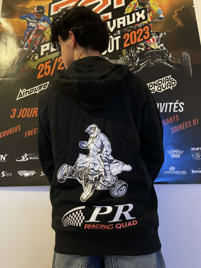 Sweat zippé à capuche PR Racing Quad x 72h Pont de Vaux noir