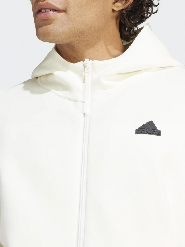 Sweat à capuche zippé zne blanc homme - Adidas