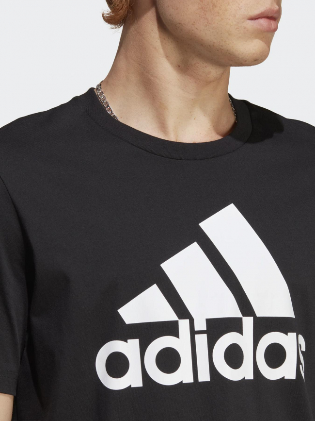 T-shirt logo blanc noir homme - Adidas