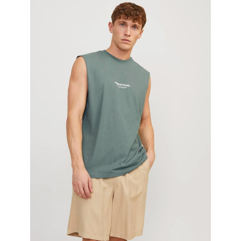 T-shirt sleeveless logo kaki homme - Jack & Jones