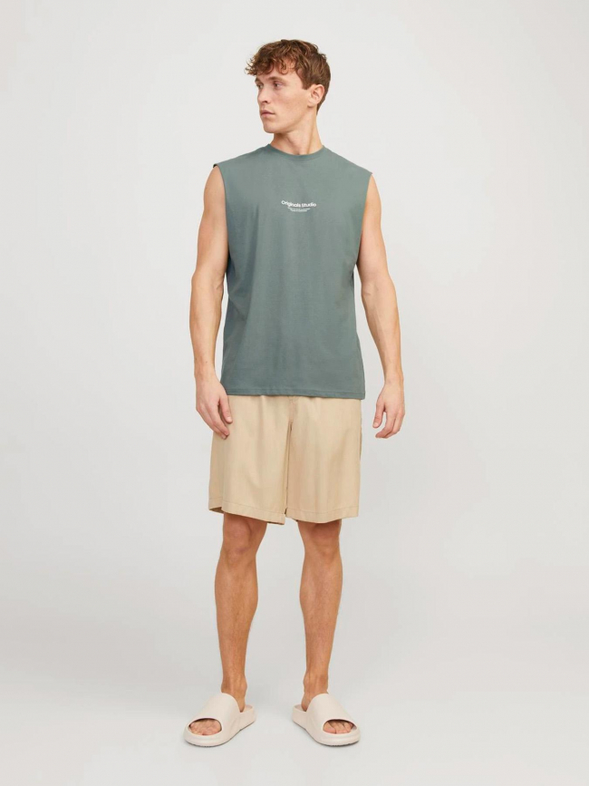 T-shirt sleeveless logo kaki homme - Jack & Jones