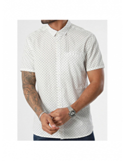 Chemise cut mc imprimé créme bleu homme - Teddy Smith