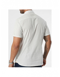 Chemise cut mc imprimé créme bleu homme - Teddy Smith