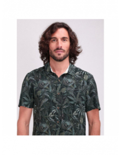 Chemise manches courtes c-arlric feuilles vert homme - Teddy Smith