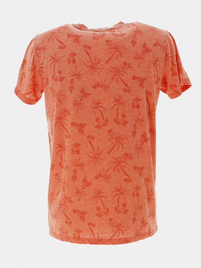 T-shirt motif palmier osmel orange homme - Le Temps Des Cerises