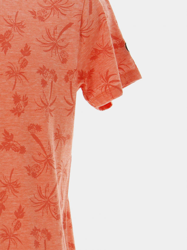 T-shirt motif palmier osmel orange homme - Le Temps Des Cerises