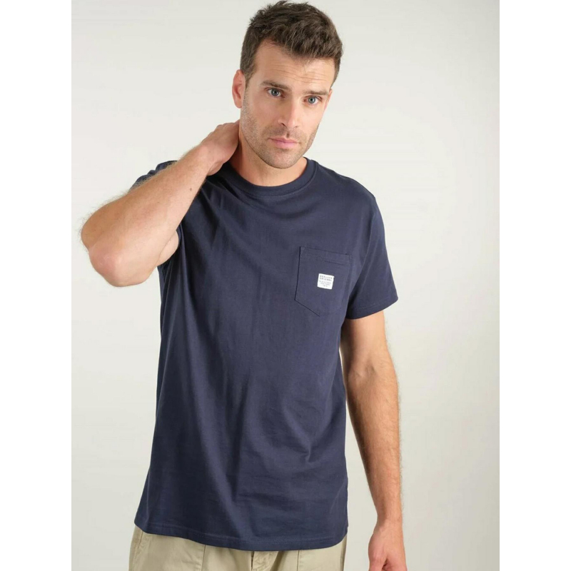 T-shirt poche logo basito bleu marine homme - Deeluxe