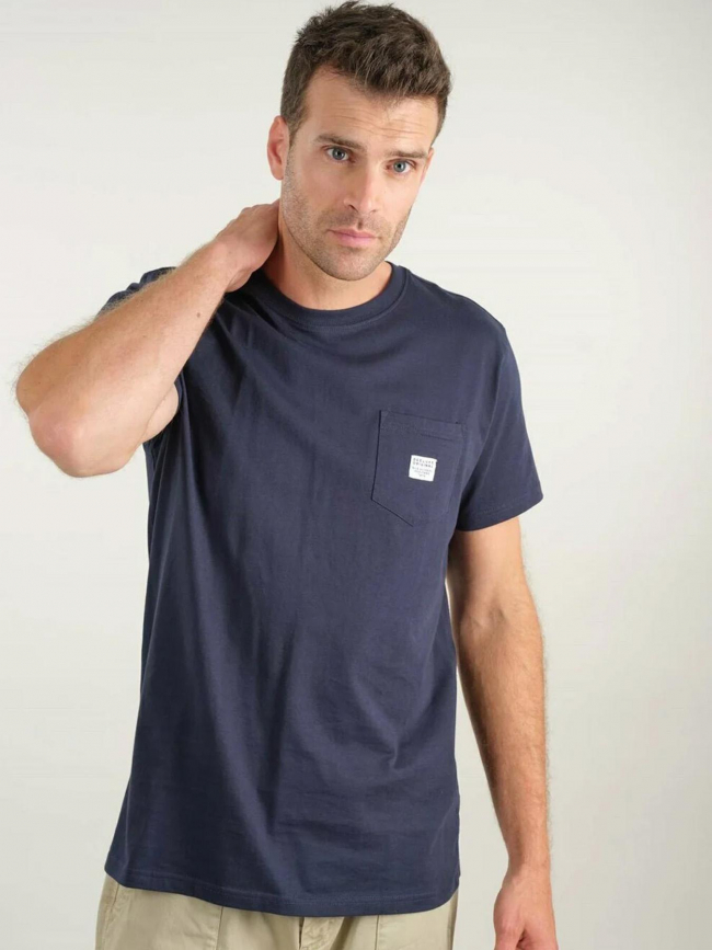 T-shirt poche logo basito bleu marine homme - Deeluxe