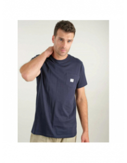 T-shirt poche logo basito bleu marine homme - Deeluxe