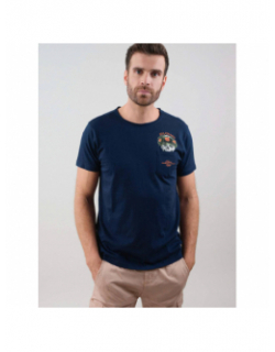 T-shirt poche imprimé mahina bleu marine homme - Deeluxe