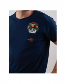 T-shirt poche imprimé mahina bleu marine homme - Deeluxe