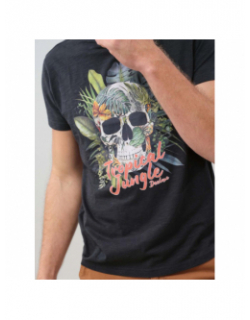 T-shirt hawaiki imprimé noir homme - Deeluxe