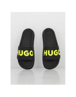 Claquettes match it noir jaune homme - Hugo