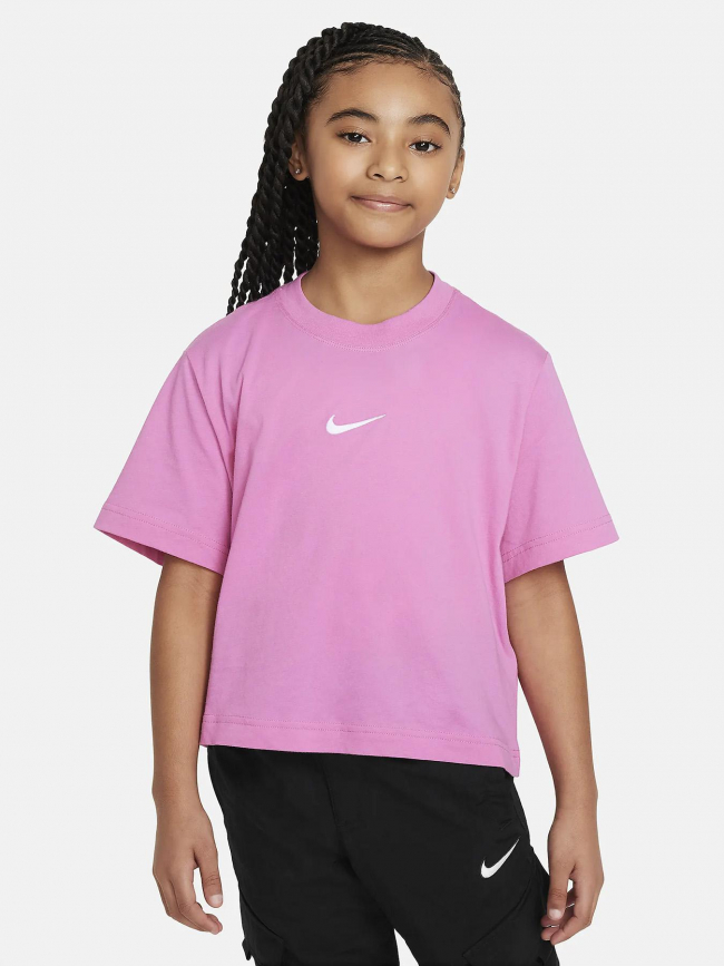 T-shirt crop nsw boxy rose fille - Nike