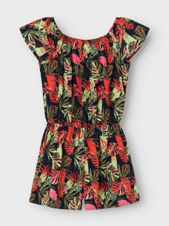 Combi-short à fleurs vinaya rouge vert noir fille - Name It