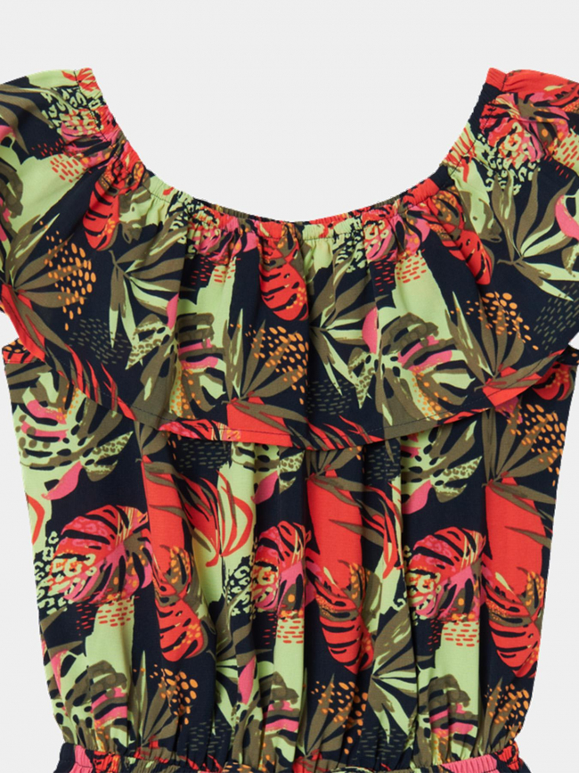 Combi-short à fleurs vinaya rouge vert noir fille - Name It