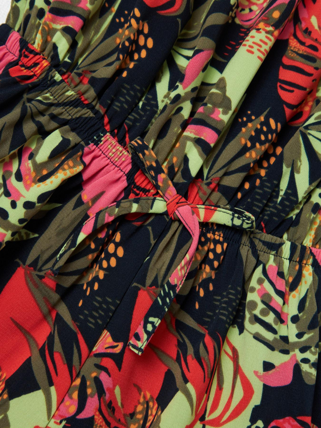 Combi-short à fleurs vinaya rouge vert noir fille - Name It