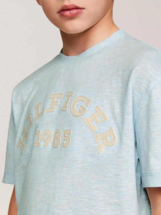 T-shirt monotype logo bleu garçon - Tommy Hilfiger